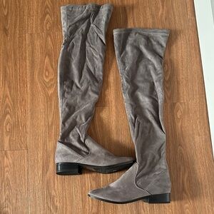 Aldo Over-the-Knee Suede-Look Boots in Gray